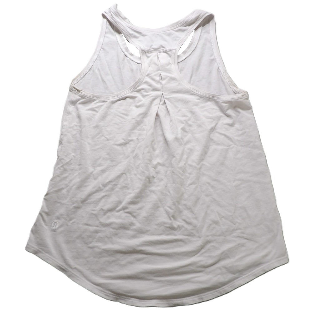 Lululemon Essential Tank Pleated Jersey Women S White Racerback Run Yoga Workout